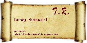 Tordy Romuald névjegykártya